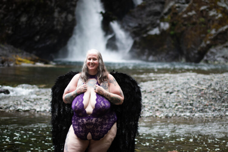 angel wings and waterfalls photoshoot