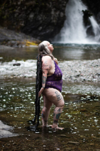 angel wings waterfall photoshoot